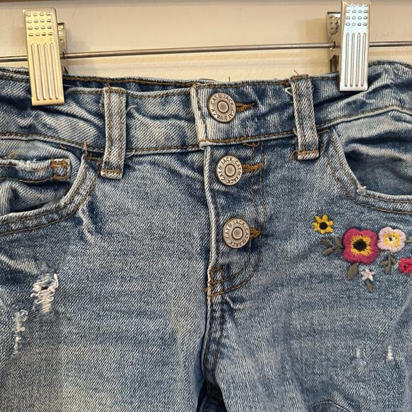 Cat & Jack Embroidered Jeans sz 5 adjustable waist tabs - Picture 6 of 9